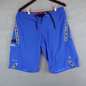 Pelagic Board Shorts Mens 32 Blue High Performance Swim Trunks Fishing Surf